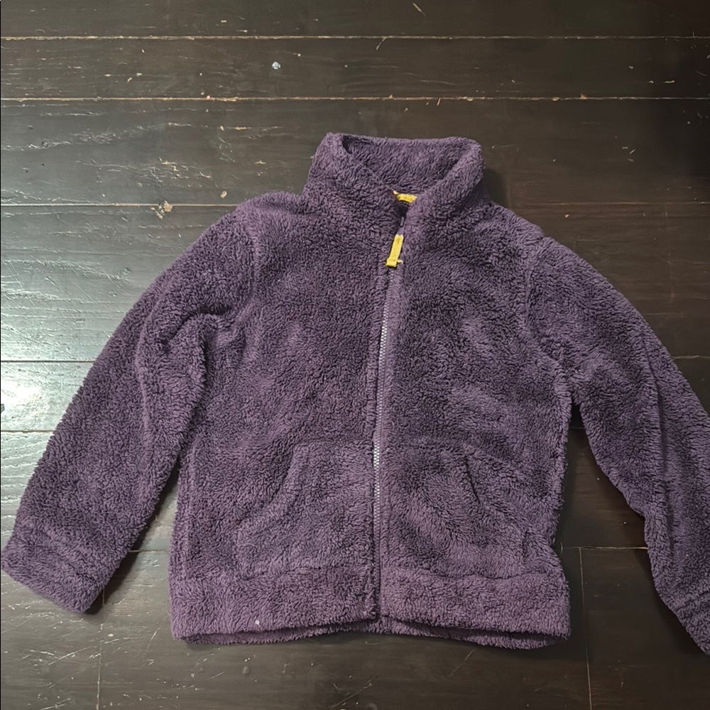Mini Boden fluffy Purple Kids Jacket Girls size 7